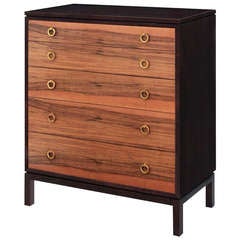 Tall Chest of Drawers in French Walnut by Edward Wormley