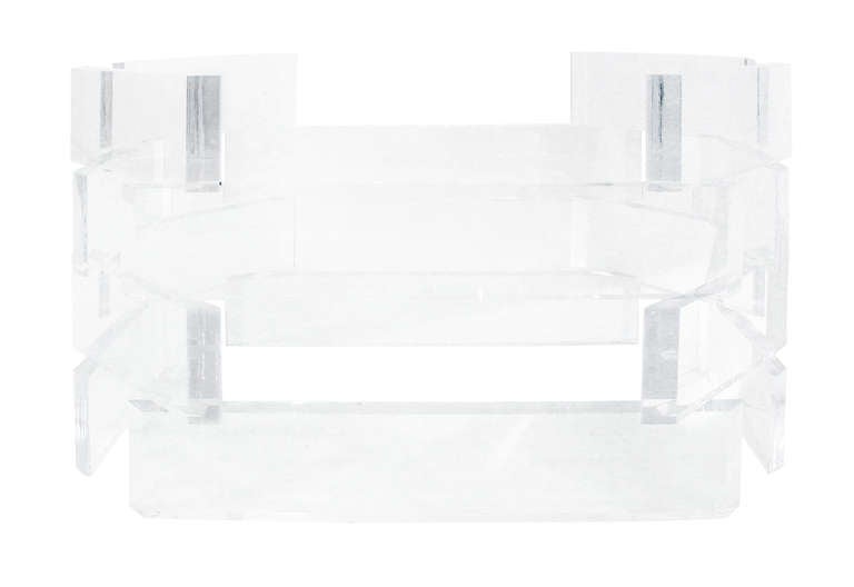 Sculptural Coffee Table with Stacked Lucite Blocks In Excellent Condition In New York, NY