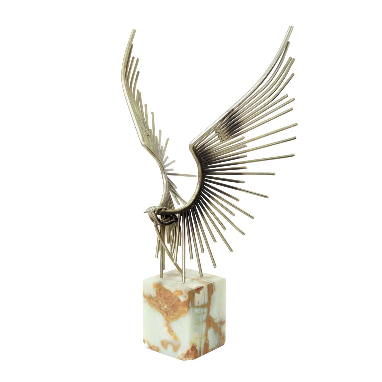 Sculpture abstraite oiseau soudé de Curtis Jere