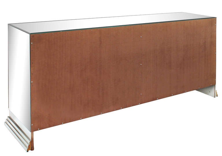 Hand-Crafted Elegant Four-Door Mirrored Credenza by Ello