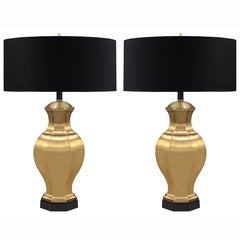 Paire de lampes de bureau en laiton satiné par Chapman Lighting