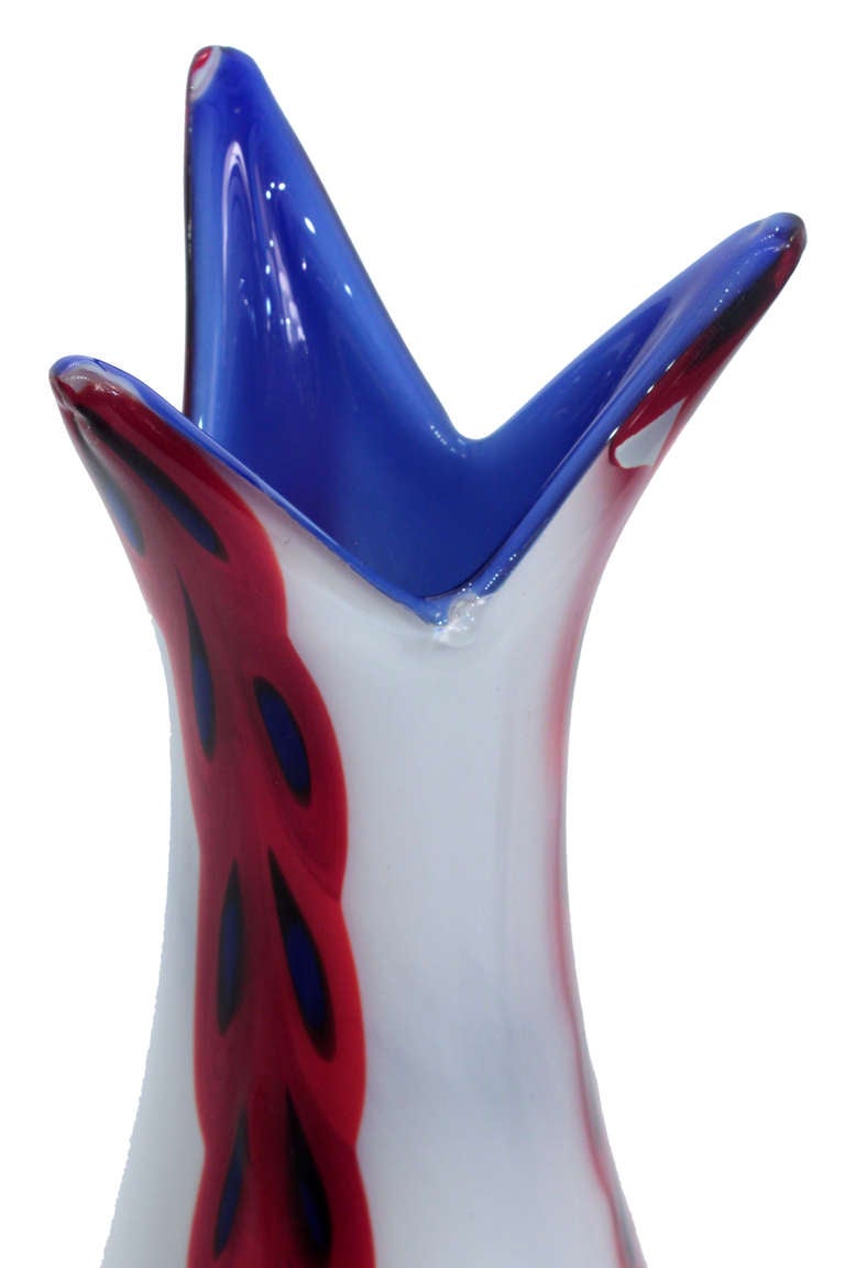 Italian Handblown Glass Vase by Anzolo Fuga For Sale