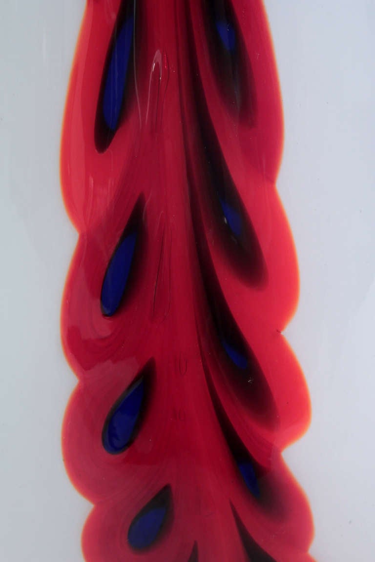Hand-Crafted Handblown Glass Vase by Anzolo Fuga For Sale