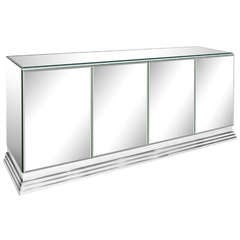Elegant Four-Door Mirrored Credenza by Ello 12