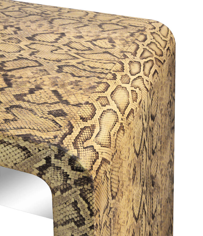 American Waterfall Side Table Covered in Python by Karl Springer
