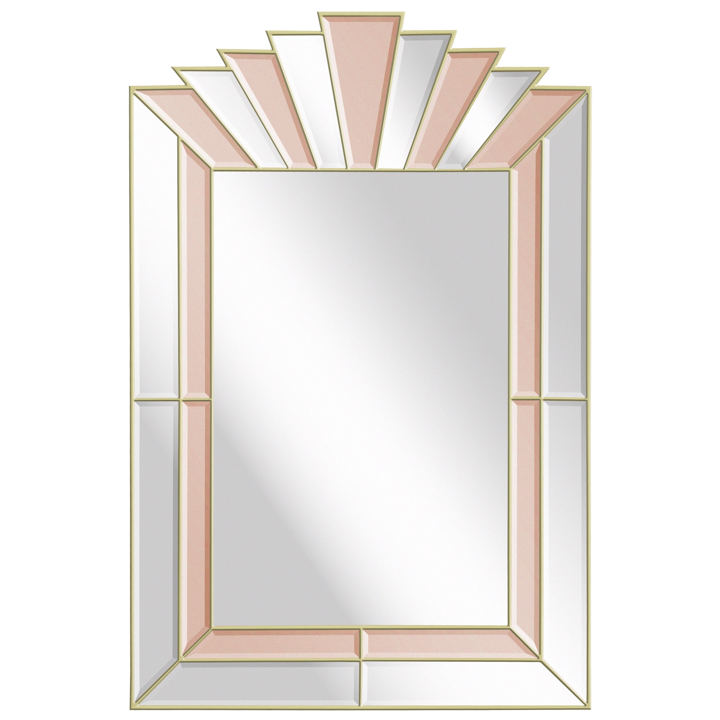 Art Deco Style Mirror with Clear and Champagne Tinted Mirrored Panels For Sale