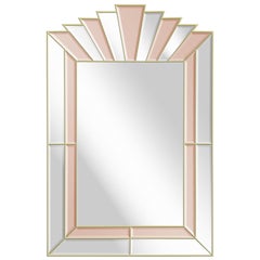 Art Deco Style Mirror with Clear and Champagne Tinted Mirrored Panels