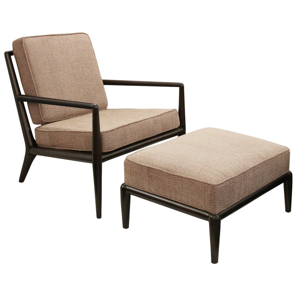 Lounge Chair and Matching Ottoman by T.H. Robsjohn-Gibbings