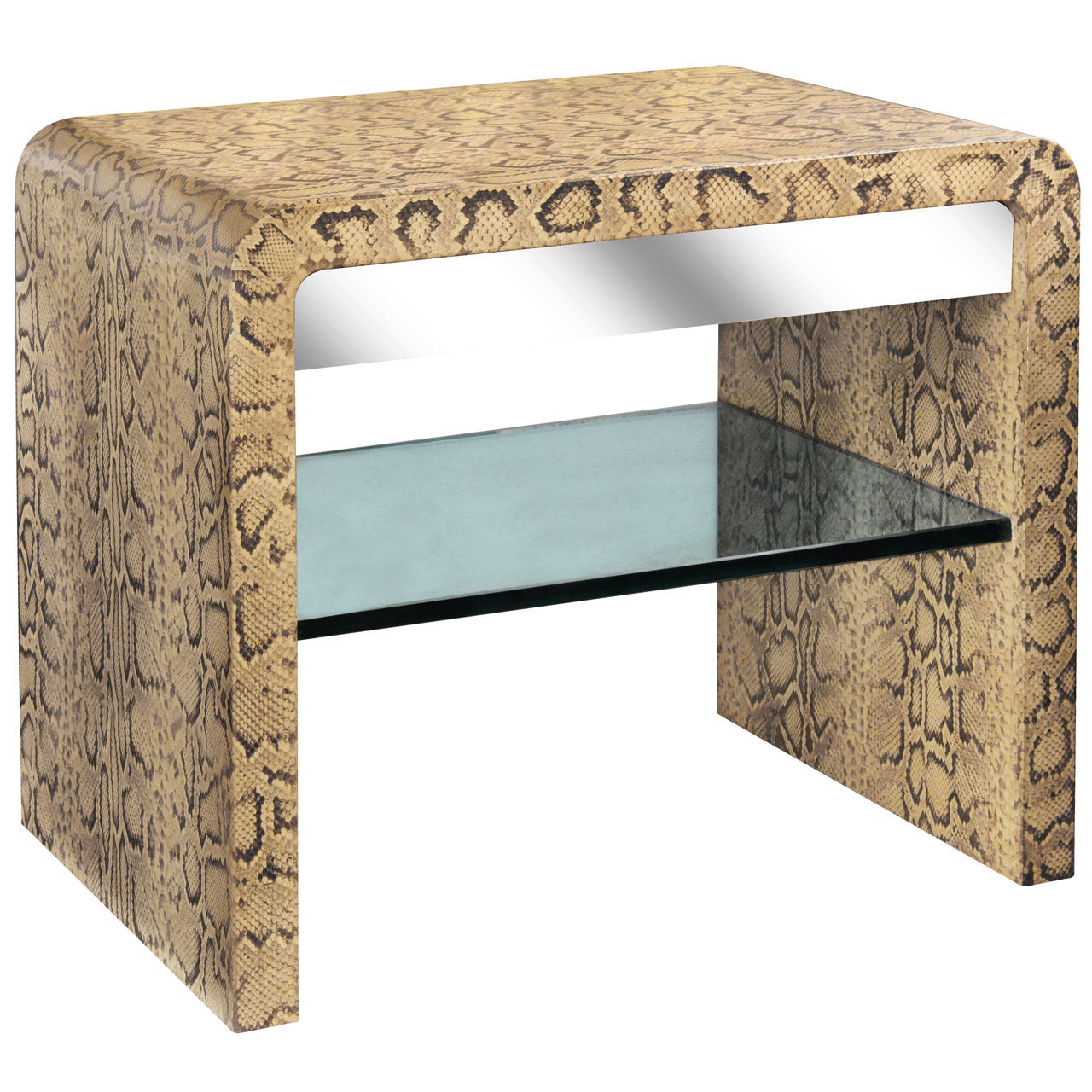 Waterfall Side Table Covered in Python by Karl Springer