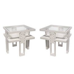 Pair of Chic End Tables by James Mont