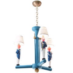 Retro Charming Toy Soldier Chandelier by Jacques Adnet