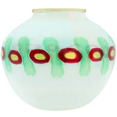 Handblown “Murrine Incatenate" Vase in Opaline Glass by Anzolo Fuga for A.V.E.M. 7