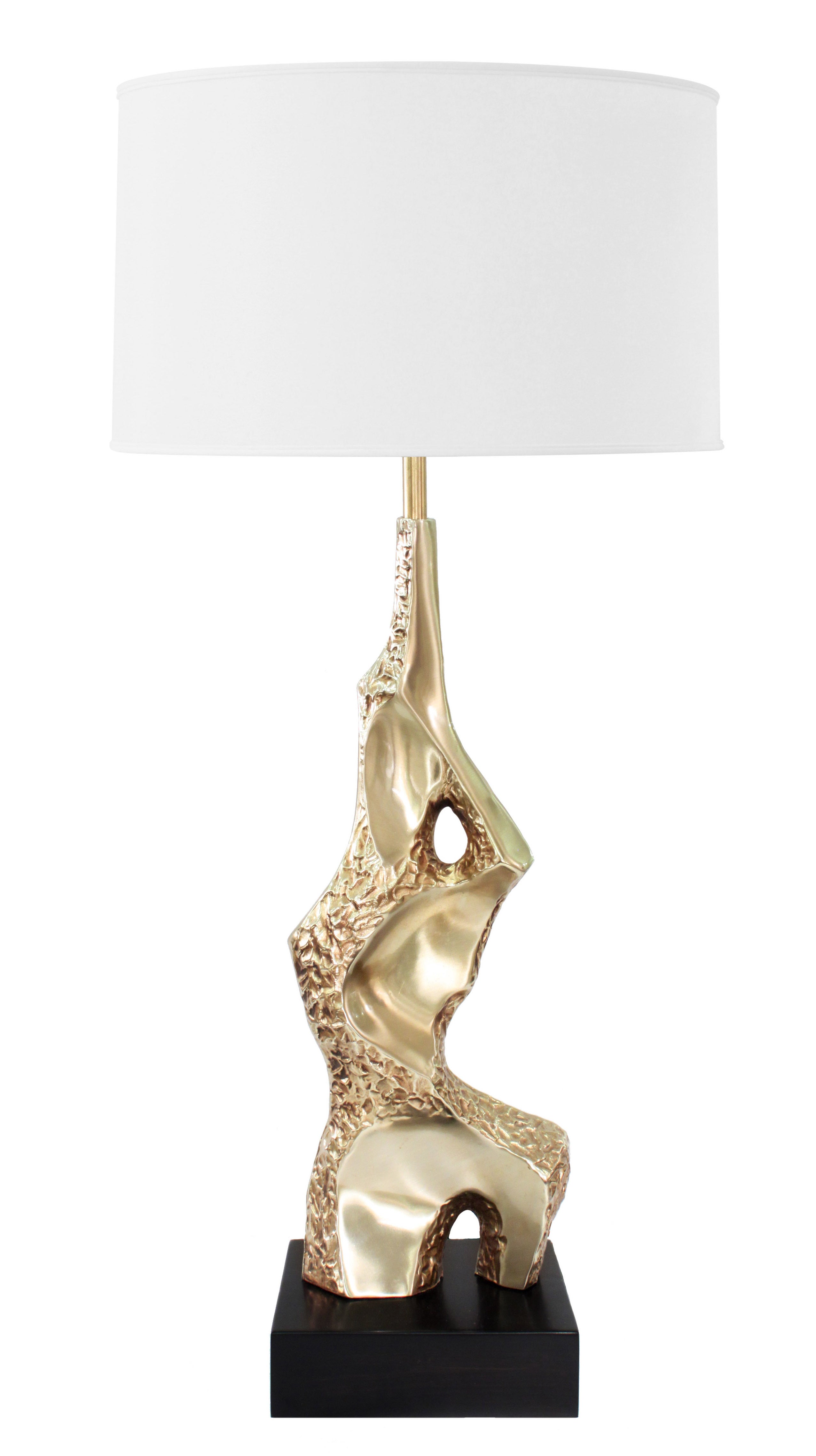 Sculptural Table Lamp in Brushed Brass by Laurel Lighting