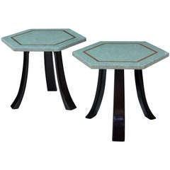 Pair of Occasional Tables with Terrazzo Tops by Harvey Probber
