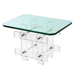 Sculptural Thick Lucite Block End Table 3