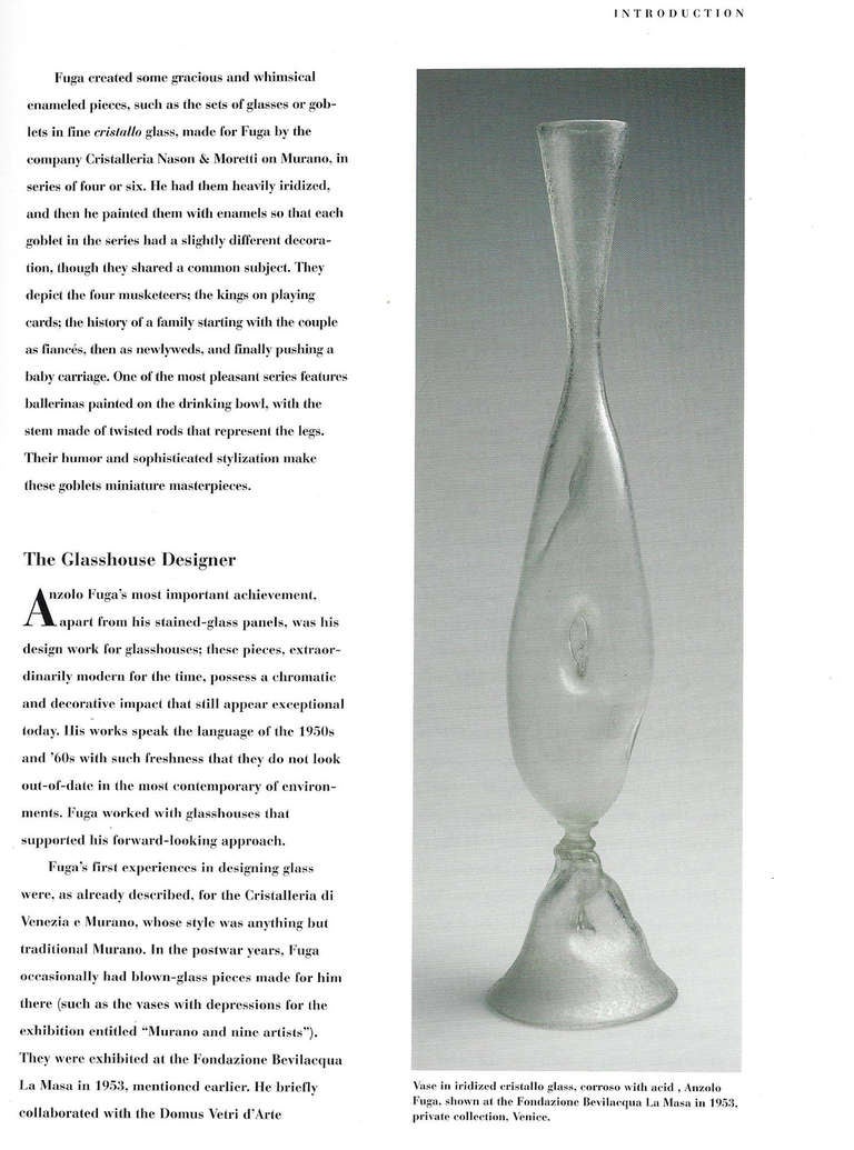 Unique Hand-Blown Vase in Iridized Cristallo Glass by Anzolo Fuga For Sale 2