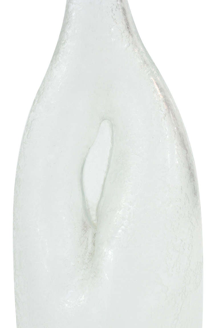 Italian Unique Hand-Blown Vase in Iridized Cristallo Glass by Anzolo Fuga For Sale