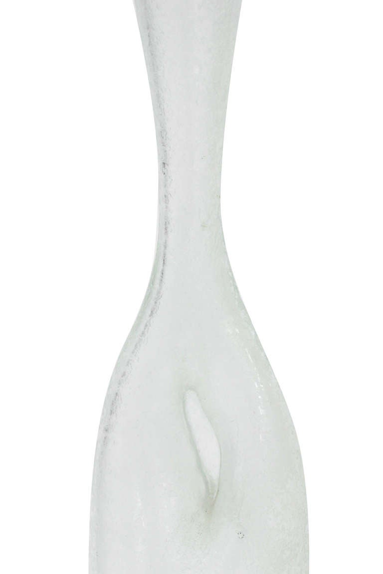 Unique Hand-Blown Vase in Iridized Cristallo Glass by Anzolo Fuga In Excellent Condition For Sale In New York, NY