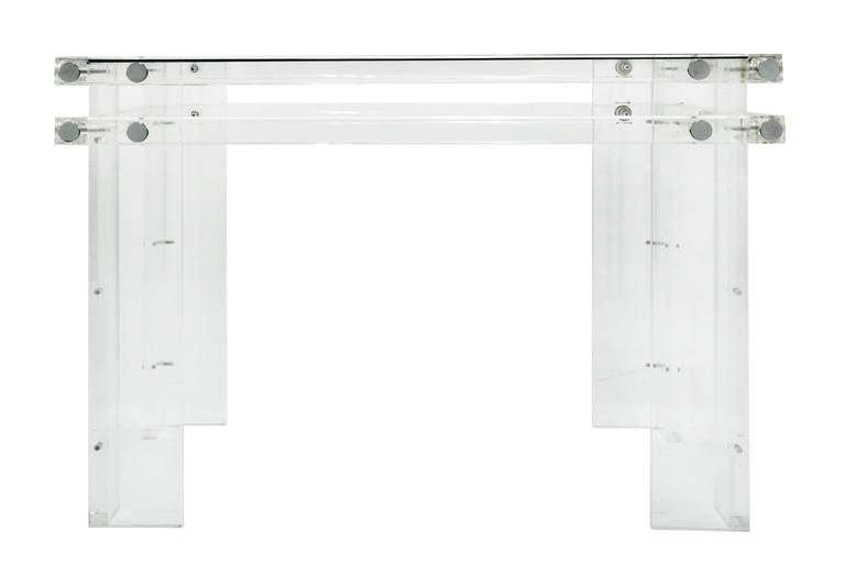 Hand-Crafted Beautifully Crafted Side Table in Thick Lucite