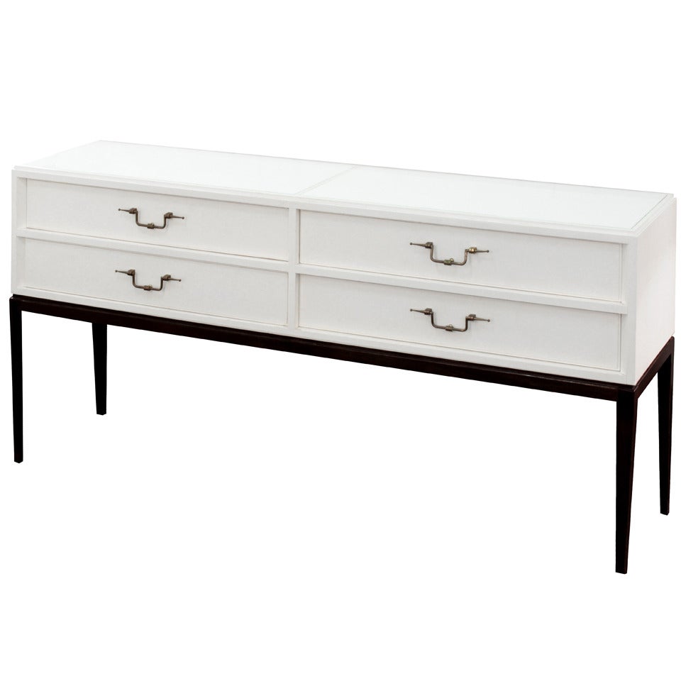 Stunning White Lacquer Console by Tommi Parzinger