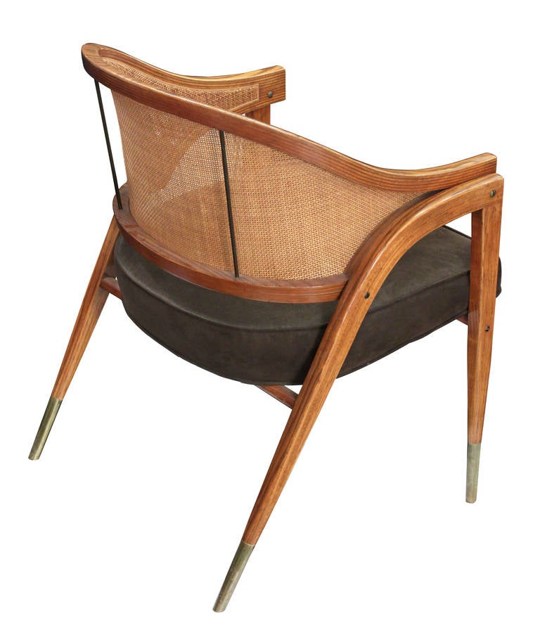 Pair of Lounge Chairs in Laminated Ash by Edward Wormley 1
