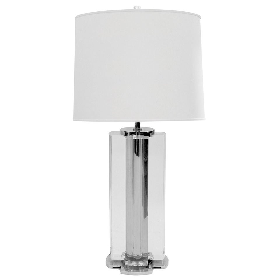 Chic Lucite Table Lamp in the manner of Karl Springer