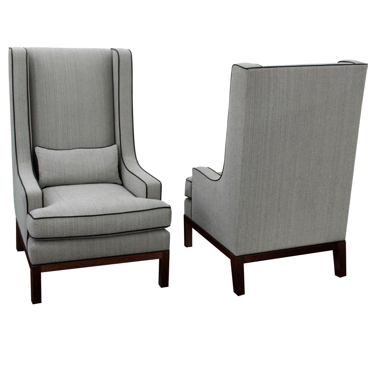 Pair of Custom High Back Lounge Chairs by Thad Hayes