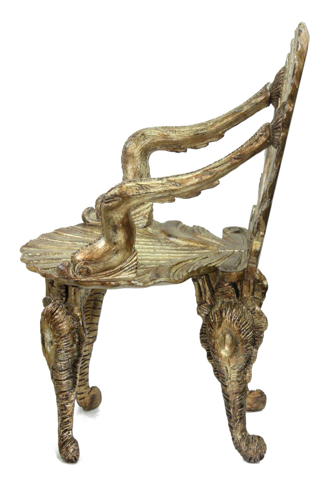 American Set of Six Extraordinary Gilded Grotto Chairs by David Barrett