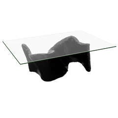 Sculptural Coffee Table with Glass Top by Silas Seandel