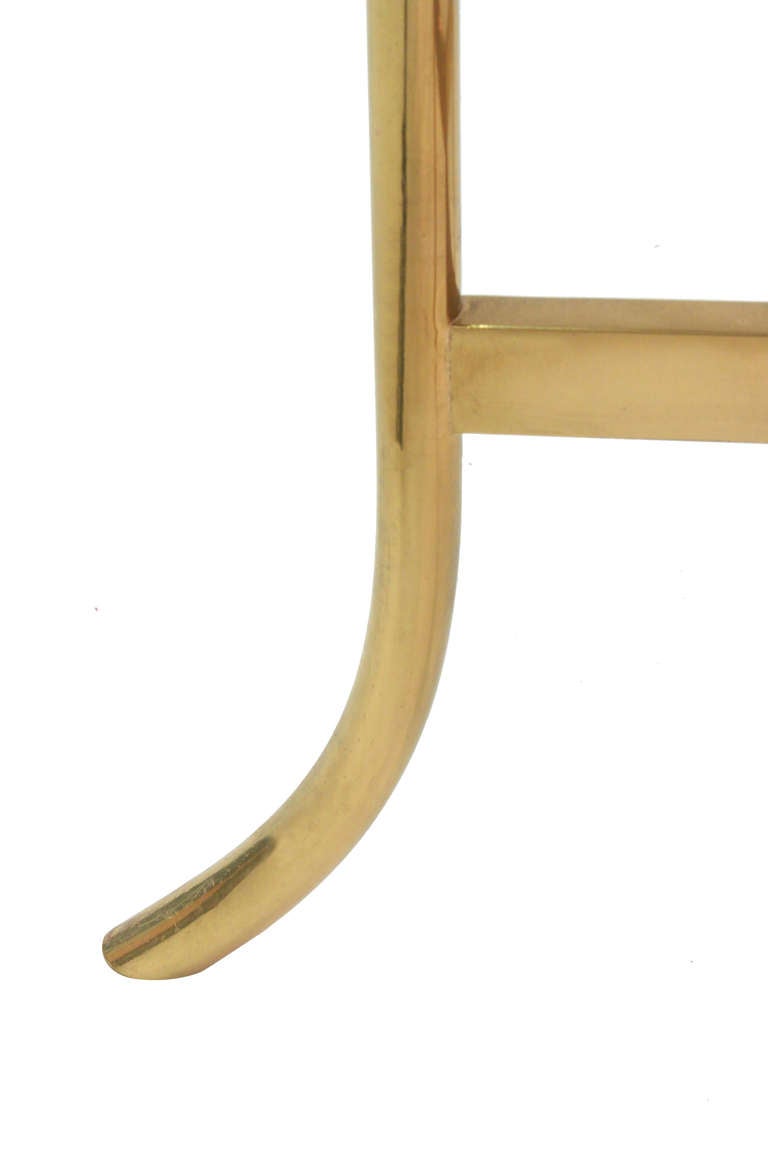 Brass End Table with Marble Top at 1stDibs