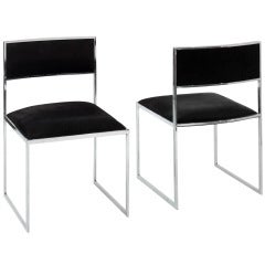 Pair of Polished Chrome Side Chairs by Willy Rizzo