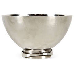 Modernist 1970s Studio Hammered Sterling Silver Bowl 1