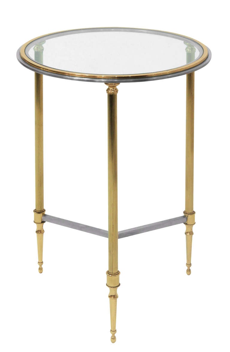 Chic End Table in Polished Chrome and Brass