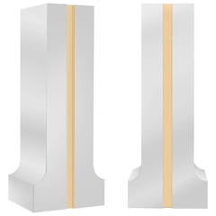 Pair of "Athena Pedestals" in Stainless Steel and Brass by Karl Springer