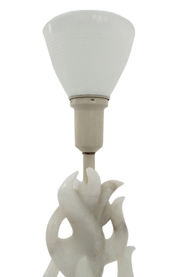 Italian Hand-Carved Alabaster Table Lamp