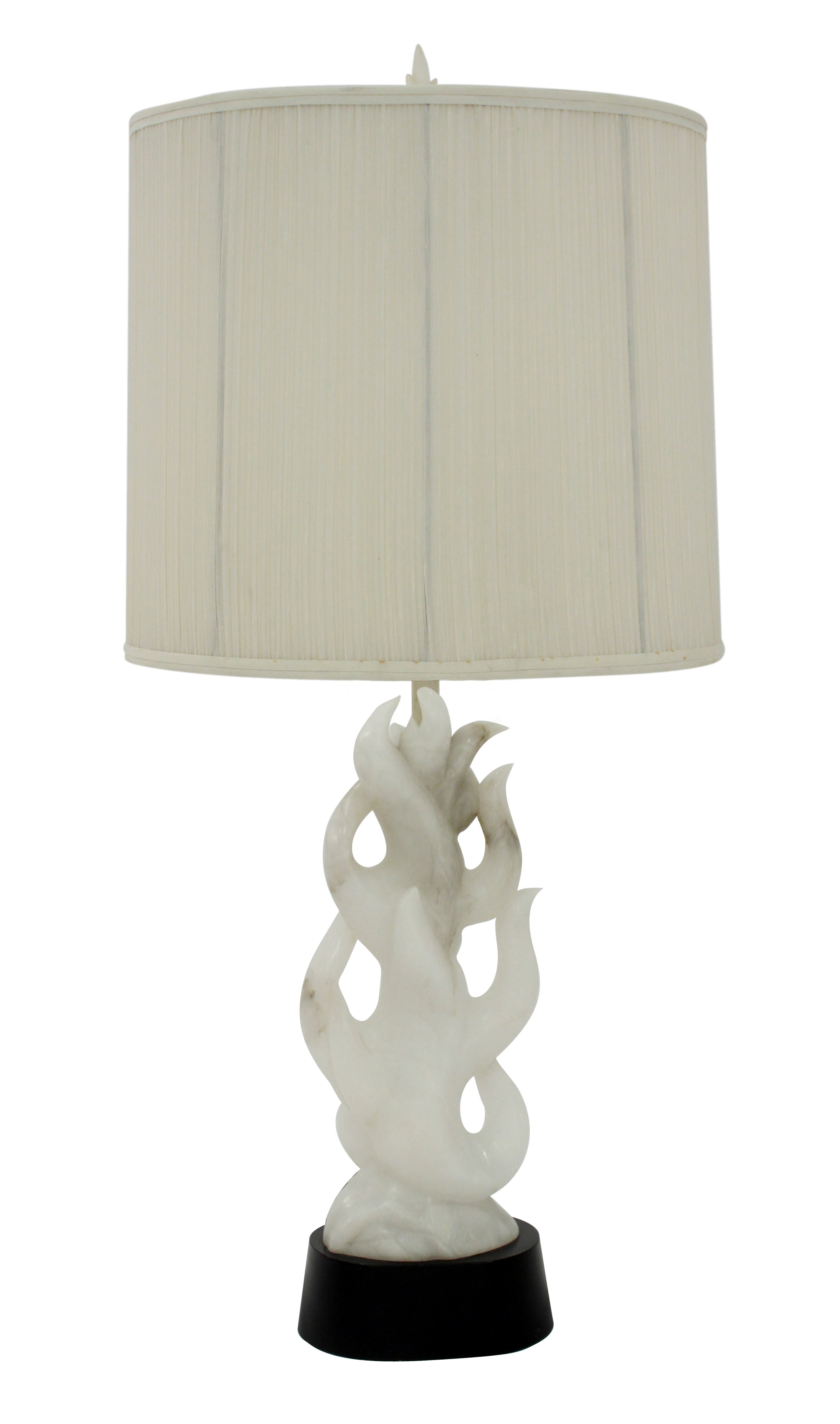 Hand-Carved Alabaster Table Lamp