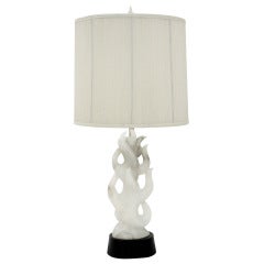 Vintage Hand-Carved Alabaster Table Lamp