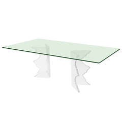 Sculptural Dining Table with Lucite Bases 11
