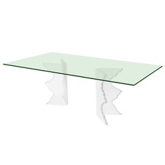 Sculptural Dining Table with Lucite Bases