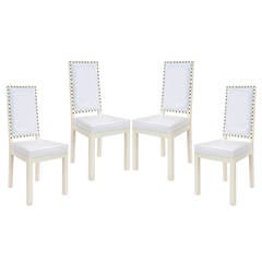 Four Dining or Game Chairs with Studs in the Manner of Tommi Parzinger 10