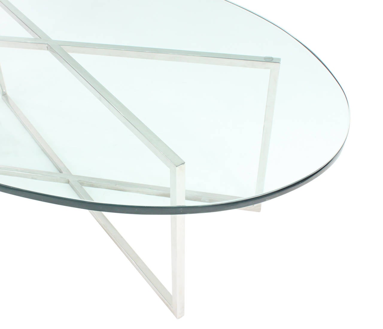 American Elegant Coffee Table with Polished Steel Base by Tommi Parzinger 1960s For Sale