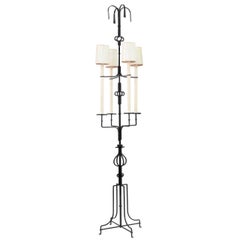 Exceptional and Large Floor Lamp in Wrought Iron by Tommi Parzinger
