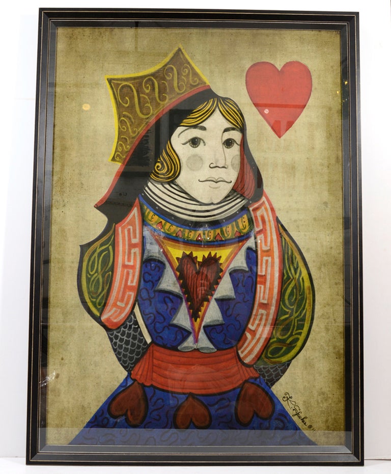 Set of Two Silk Screen Prints: King of Clubs & Queen of Hearts