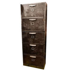 French Metal Pivoting File Cabinet