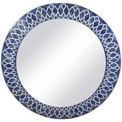 Indian Lapis and Mother-of-pearl Inlay Mirror