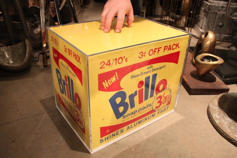 A Unique Silkscreened Brillo Box Inspired By Andy Warhol In Excellent Condition In New York, NY