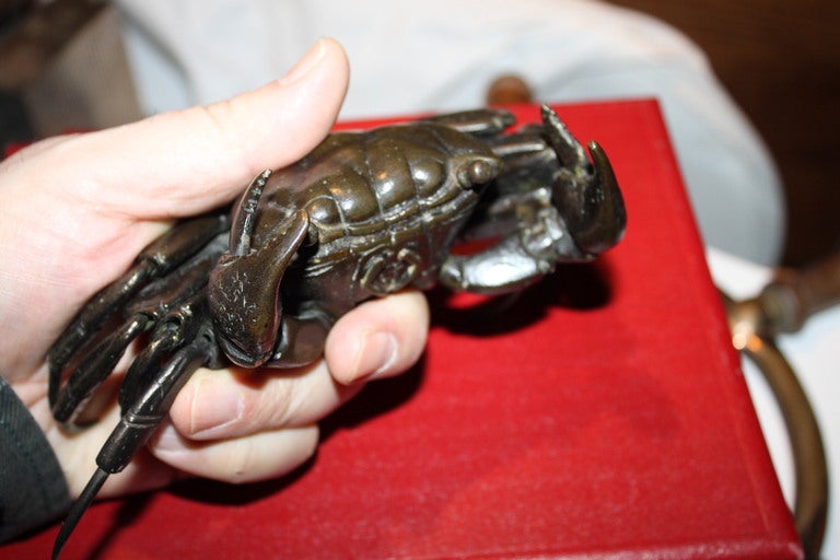 19th Century Rare Meiji bronze articulated crab 19th century For Sale