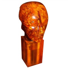 A Pierre Giraudon Resin Fractal Sculpture of a Male Head