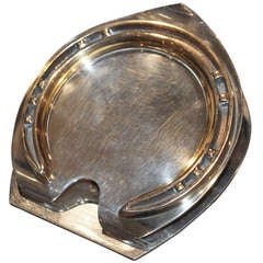 Hermes Sterling Silver Horse Shoe Paper Holder 6