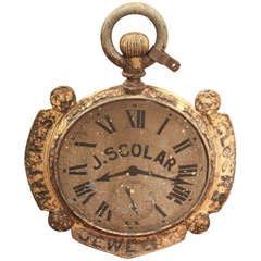A Fine 19th Century American  2 Sided Pocket Watch Trade Sign
